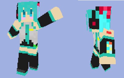 マイクラ Minecraft のスキン作ってみた 初音ミクのスキン作ってみた