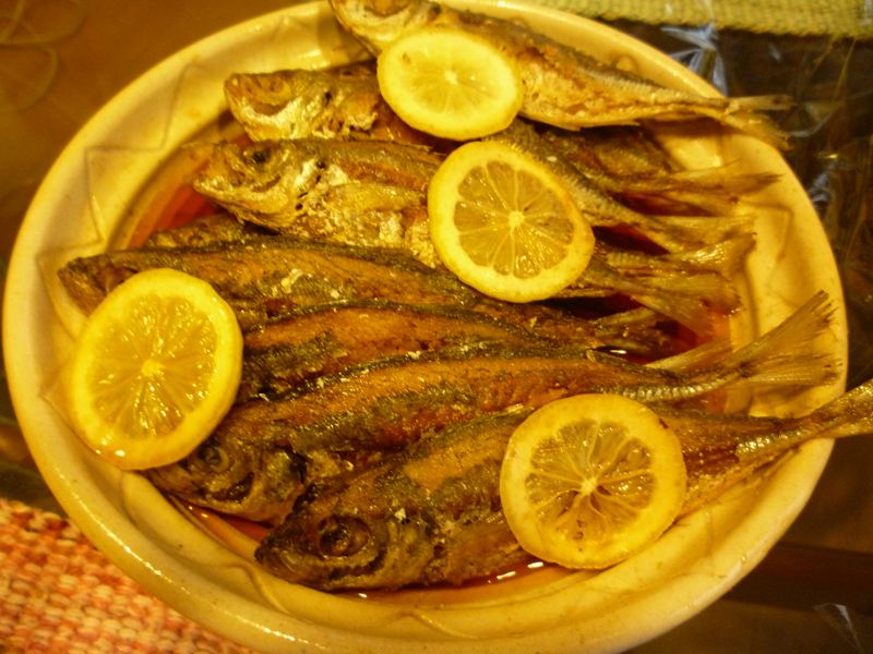 獲れたての鯵で唐揚げ