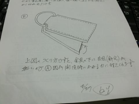 ファスナーの引き手の修理の説明用に図解を描くぴんきー