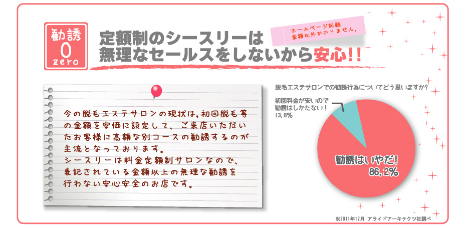 シースリー(C3)は強引な勧誘は一切なし