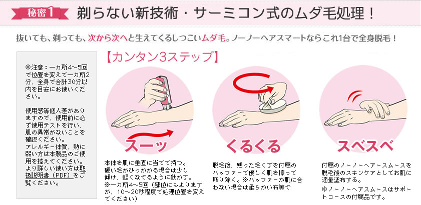 ノーノーヘア操作説明