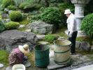 庭園の清掃