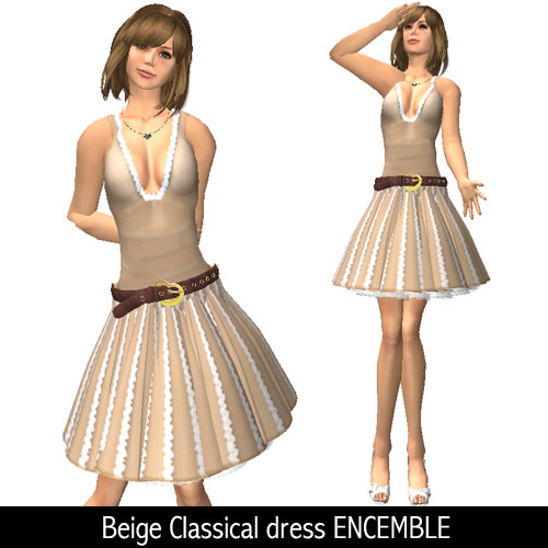 Beige Classical dress ENCEMBLE
