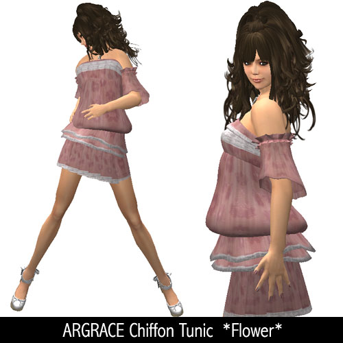 ARGRACE Chiffon Tunic Flower