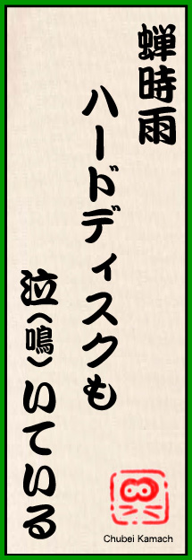 蝉時雨 ハードディスクも 泣(鳴)いている