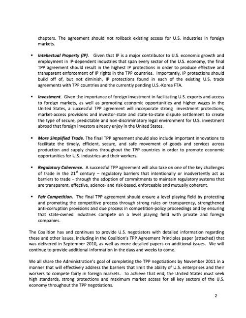 TPP Coalition Letter to Sperling2