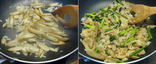 炒めるごはんと根菜