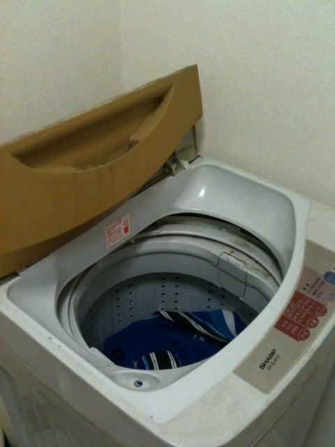洗濯機のふたが開いている状態
