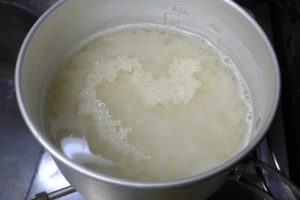 コッヘル炊飯_吸水