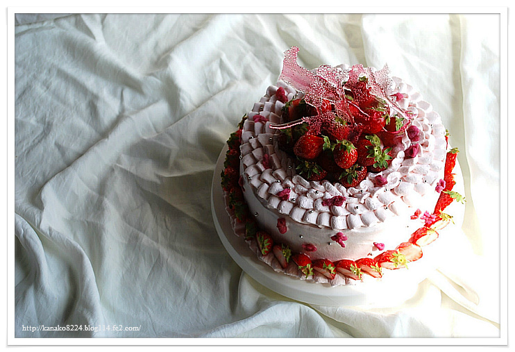 ✿苺の桜のショートケーキ✿ | *小麦粉無し* でも美味しい日々♪