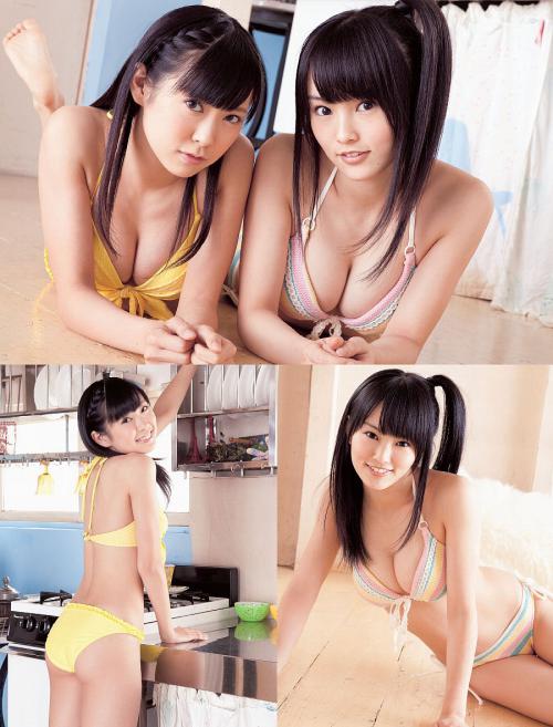 NMB48渡辺美由紀&山本彩の水着画像 おっぱいデカッw