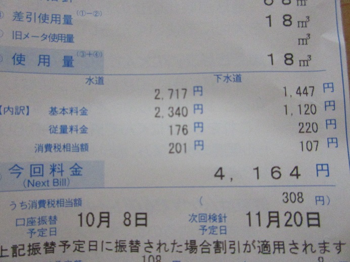 東京都水道料金2ケ月分
