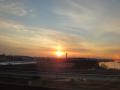 長野新幹線から見た夕陽