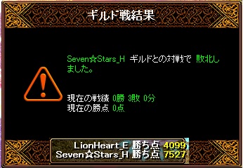12月2日 ライオンGv VS Seven☆Stars_H様