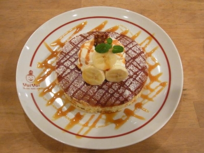 パンケーキママカフェVoiVoi(さっちゃんのバナナパンケーキ(スープセット)¥1300)