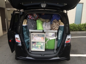 キャンプ道具の車内収納システム
