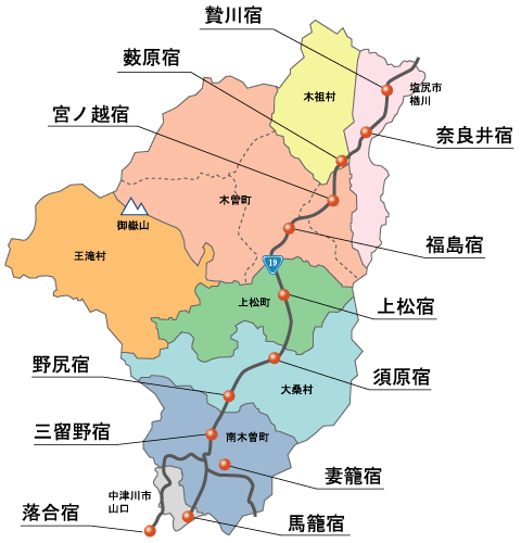 木曽路地図