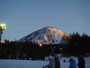 夕焼けの富士山