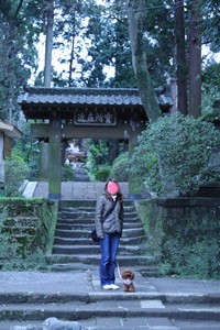 このお寺から山道だよ