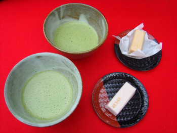 お抹茶と干菓子@大河内山荘