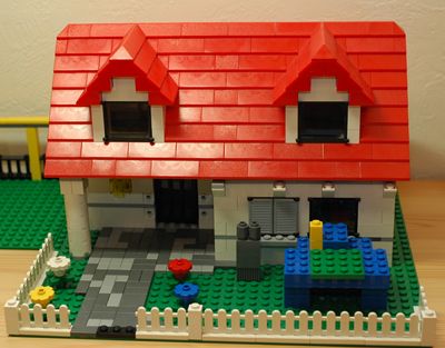レゴブロック ライオン神殿 赤い屋根の家