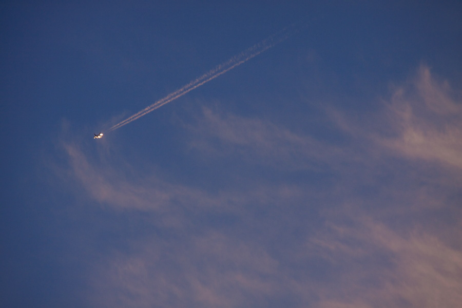 夕空に輝く