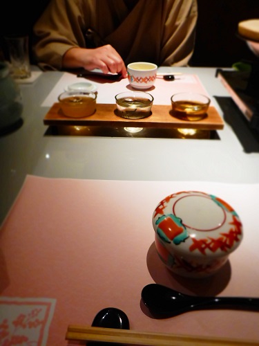梅酒とクエ茶碗蒸し
