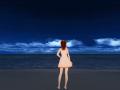 夜の海で
