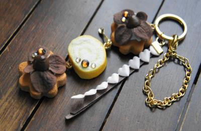 ロールケーキ バッグチャーム1