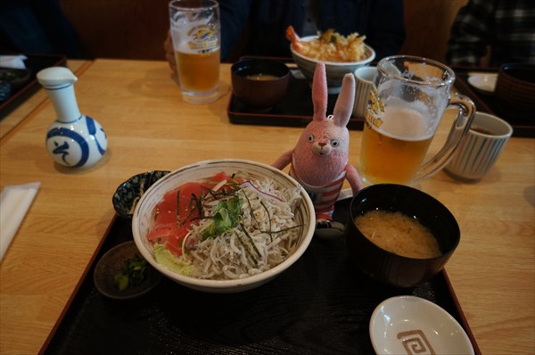 まぐろとシラスの2色丼