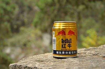 047途中の売店で買った中国版レッドブル。ここに運ばれて来るまでに相当振られてしまったらしく、ほとんど炭酸が無かった・・・笑