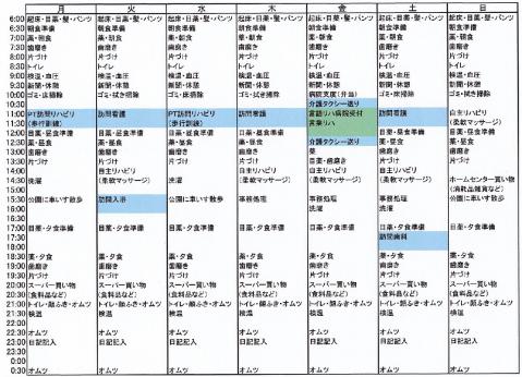 介護スケジュール1