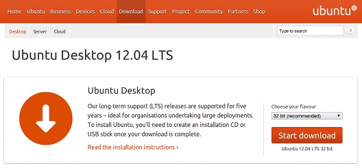 Ubuntu 12.04 LTS ダウンロード
