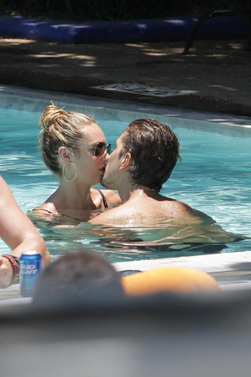 Candice Swanepoel - Wearing bikini by the pool in Miami (3)